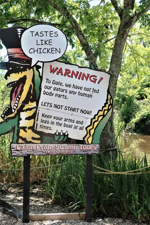 The entry sign to American Cruise Lines’ Cajun Swamp Pride Tour enticed the visitor to more adventure