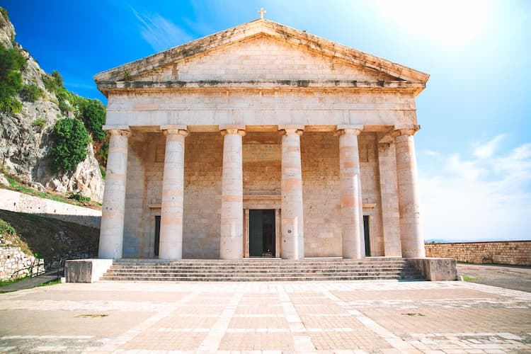 Church located inside Old Venetian Fortress, Corfu, Greece. Photo by Christopher Alvarenga, Unsplash