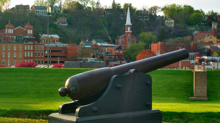 The view of Galena from Grant Park