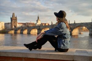 Prague with Charles Bridge in the background, iStock