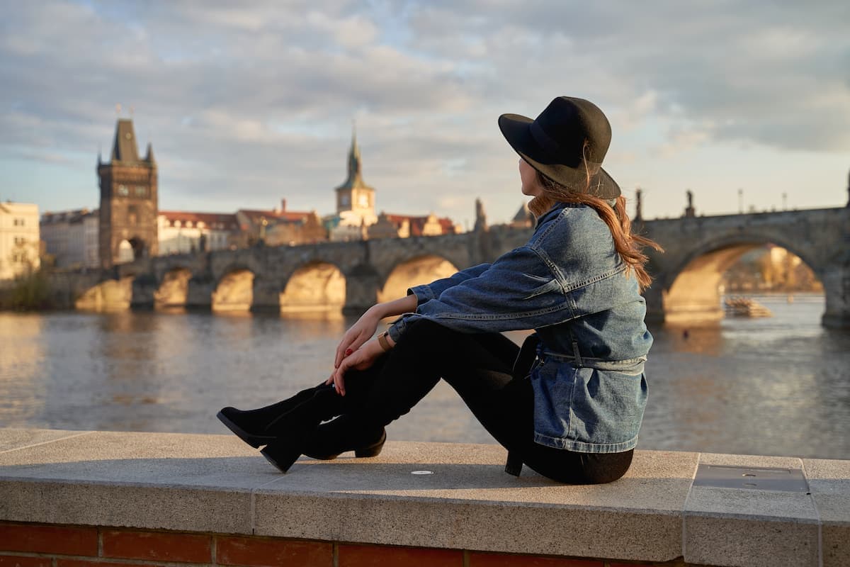 Prague with Charles Bridge in the background, iStock