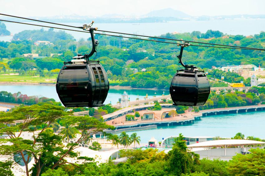 Cable cars in Sentosa, Singapore