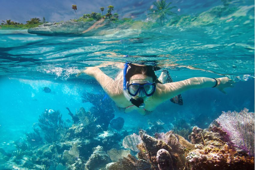 Woman snorkeling