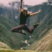 Woman jumping in Peru. Photo by Peter Conlan, Unsplash, Pinterest