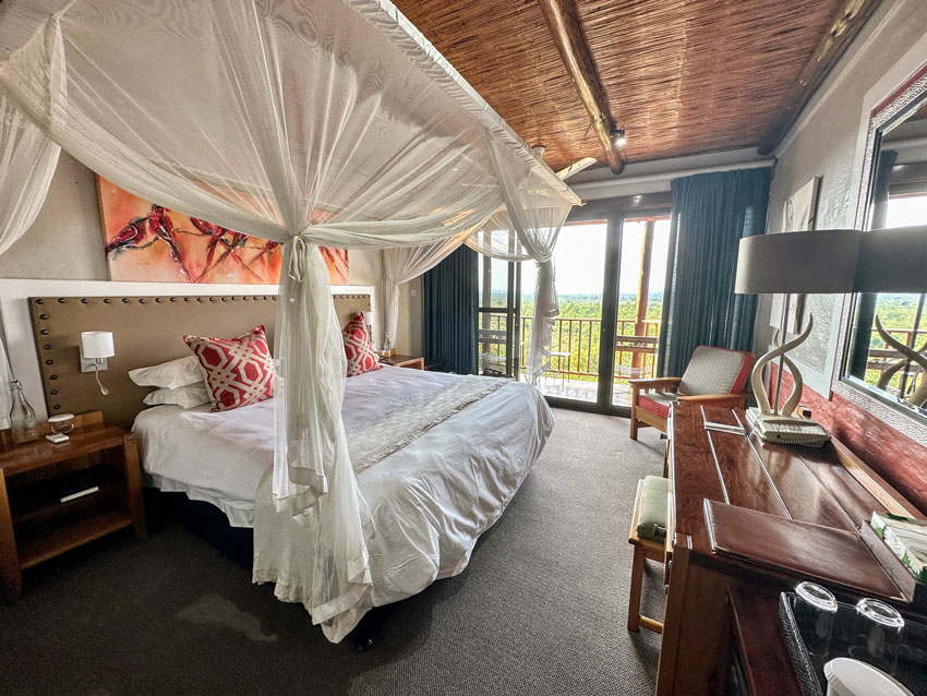 Our room at Victoria Falls Safari Lodge in Zimbabwe. Photo by Janna Graber