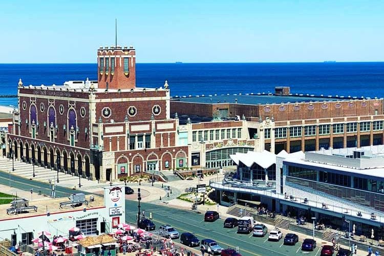 Asbury Park Convention Hall, boardwalk and oceanfront