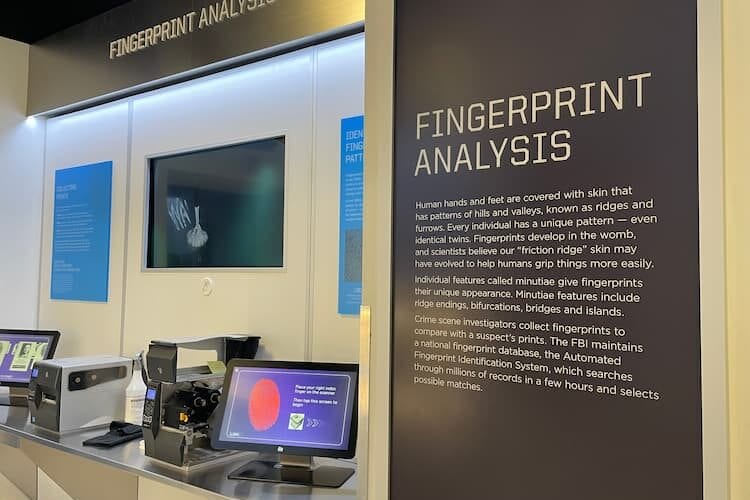 Fingerprint analysis station in Crime Lab. Photo by Debbie Stone