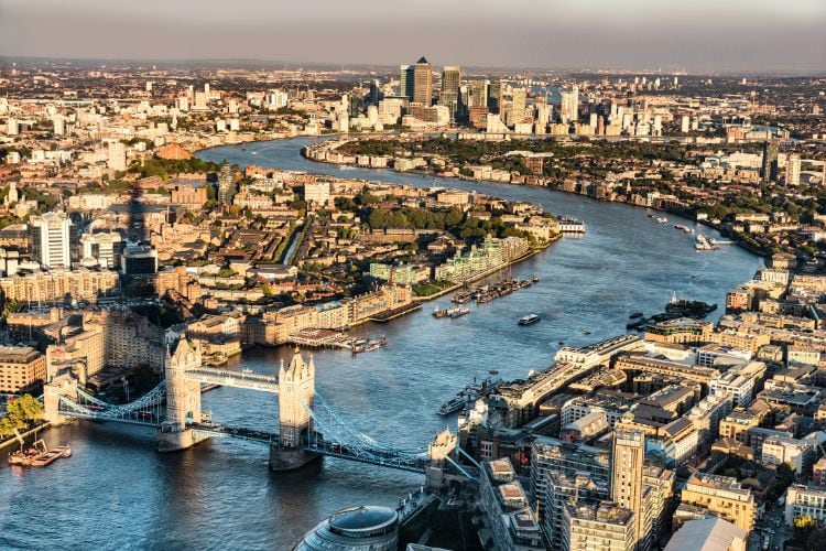 Aerial view of London