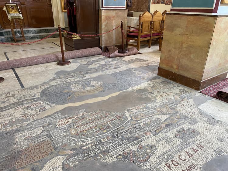 Portion of Mosaics Map at St. George Church. Photo by Sabina Lohr