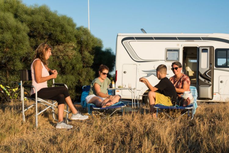 Family enjoying an RV vacation