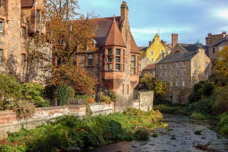 The river through the city of Edinburgh in Scotland. Unsplash