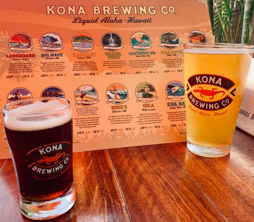 Beer selections at Kona Brewing Company. Photo by Janna Graber