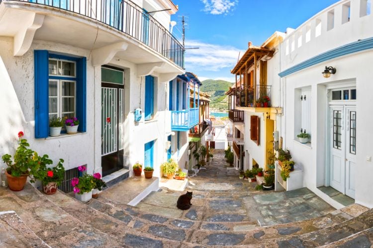 Charming streets of Skopelos