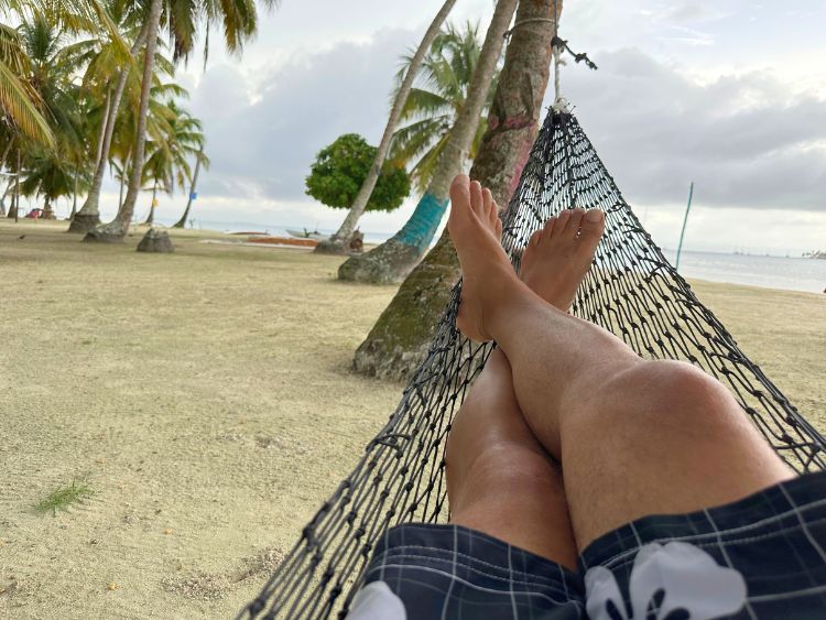 Relaxing on a hammock in the San Blas Islands