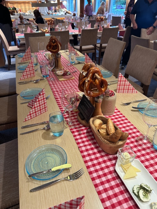 A German themed dinner on board