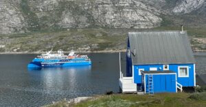 The ship in Sarfannguit. Photo by Debbie Stone