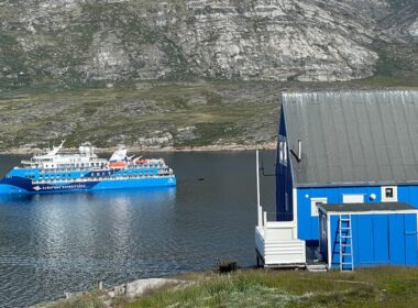 The ship in Sarfannguit. Photo by Debbie Stone