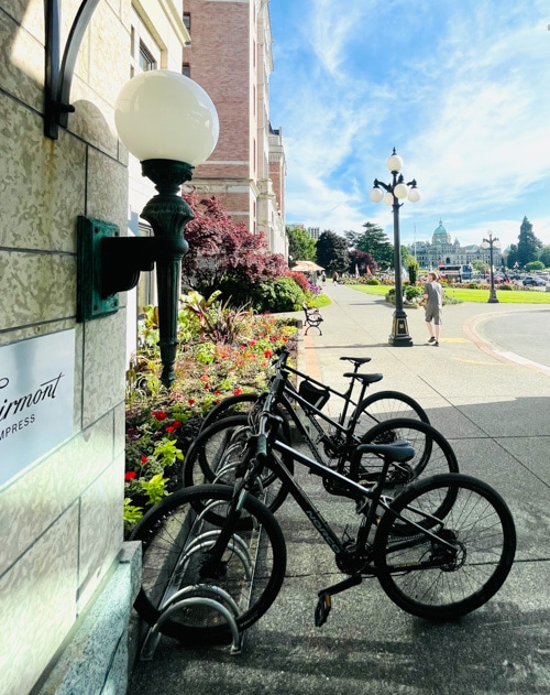 Take one of the Fairmont Victoria bicycles out for a spin