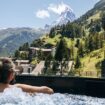 A jacuzzi adjacent to THE OMNIA’s wellness area offers terrific views of the Matterhorn in Zermatt, Switzerland. Photo courtesy of THE OMNIA