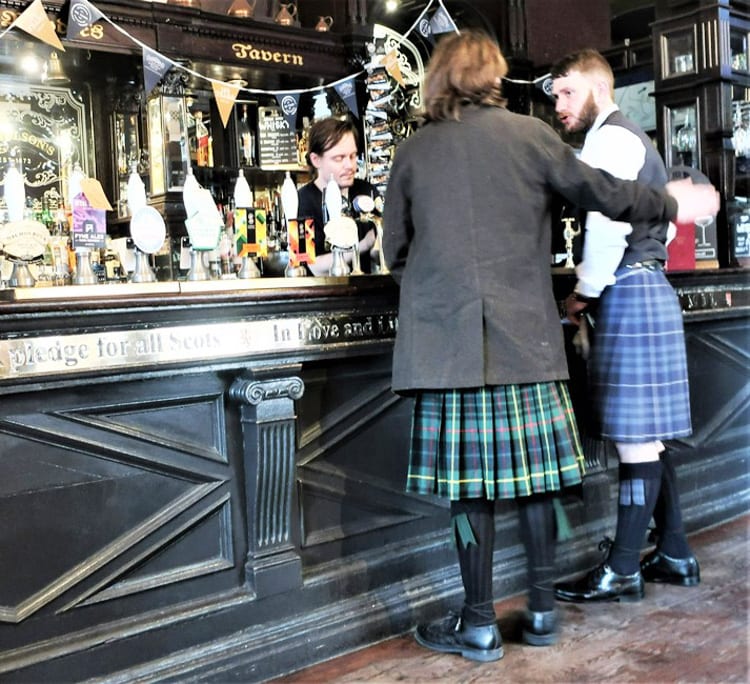 Kilts are often a part of everyday dress – only accompanied by a wee dram