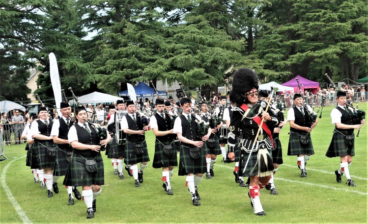 So many bands, so many colors, so many bagpipes highlight the summer Highland Games throughout the Scottish Highlands