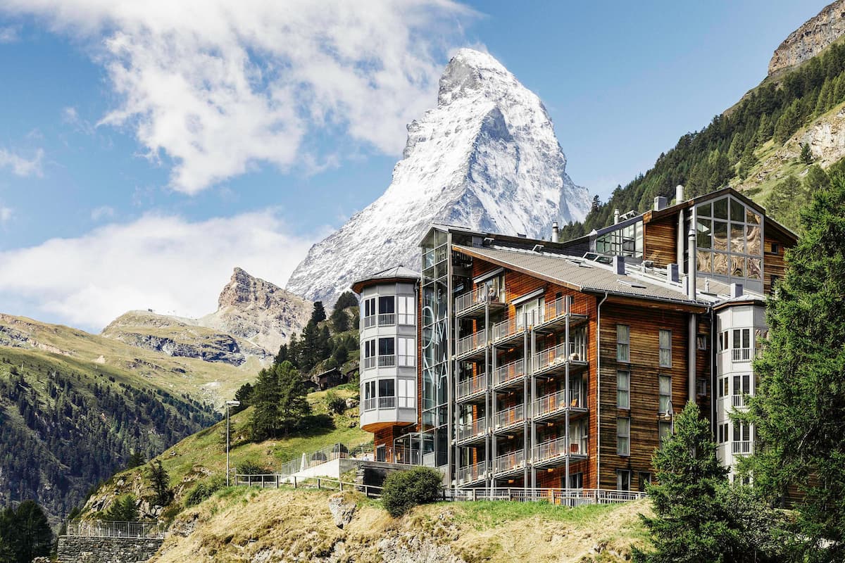 The Matterhorn provides an impressive backdrop for THE OMNIA in Zermatt, Switzerland. Photo courtesy of THE OMNIA.