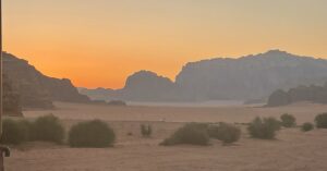 The camp at sunset. Photo by Brian Patrick Bolger