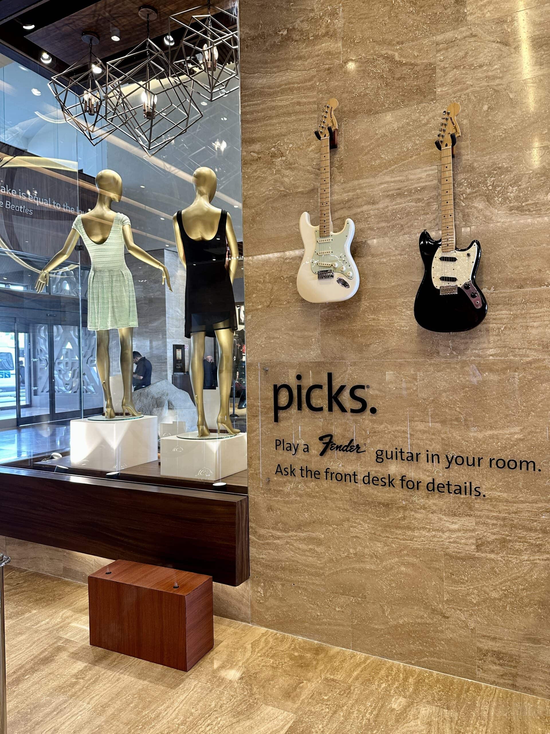 With the picks program, you can have a guitar delivered to your room. Photo by Meryl Pearlstein