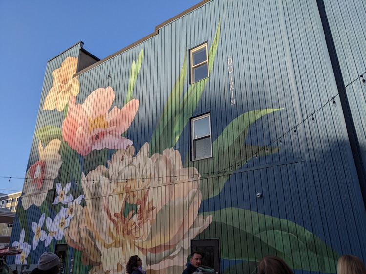 Big Peony mural in Fort Wayne Indiana