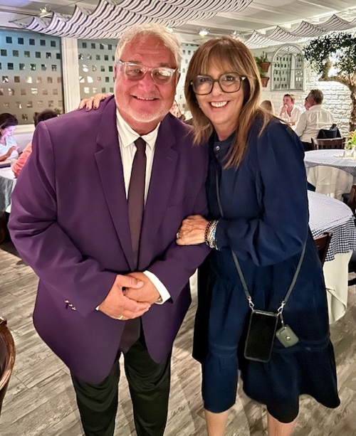 Michael Patrick Shiels with La Famiglia’s proprietor Marietta Maccione