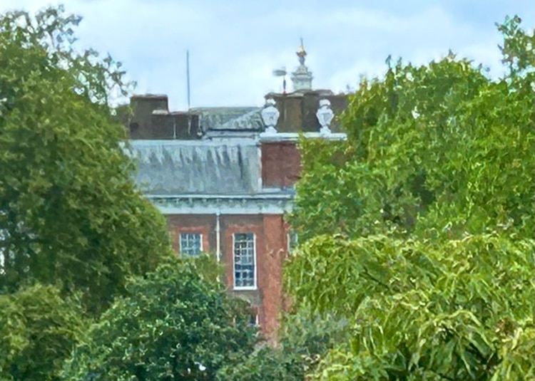 The Milestone’s view of Kensington Palace.