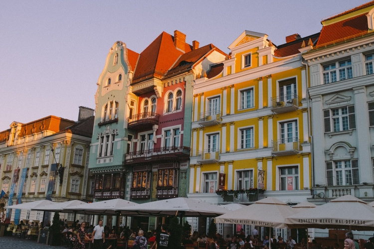 Sunset falls over Timisoara