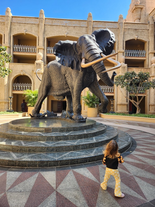 Giant elephant statue at Palace of the Lost City.