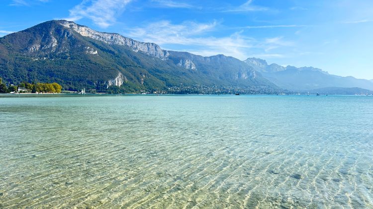 The crystal clear waters of Lac d'Annecy. Photo by Isabella Miller