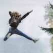 Woman jumping with backpack, Pinterest. Photo by Pexels, Pixabay