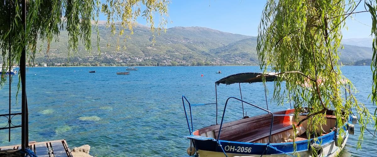 A boat on Lake Ohrid. Photo by Lucy Arundell