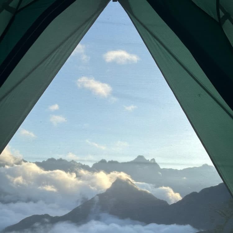 Camping with a view of the clouds. Photo by Karl Rodvik