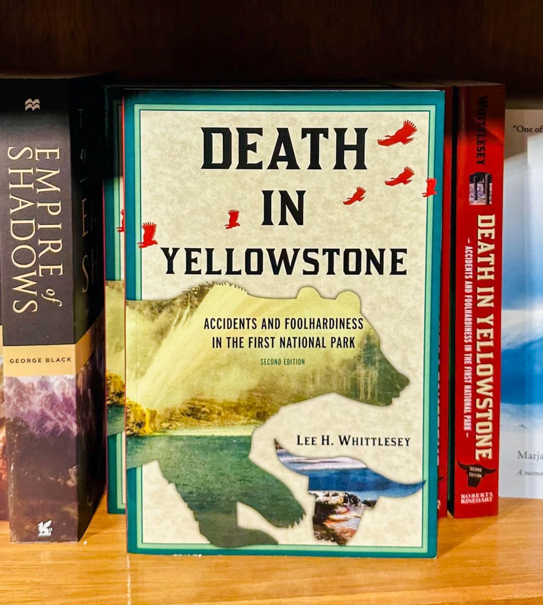 Photo of book titled, Death in Yellowstone