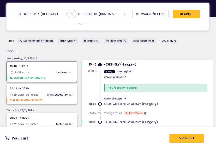 Eurail Seat reservations