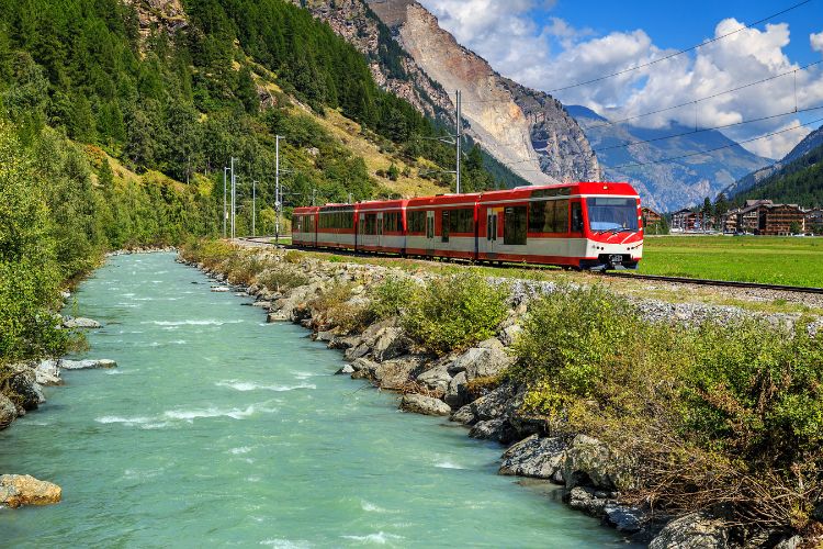 Eurail train in Switzerland. Photo by Canva