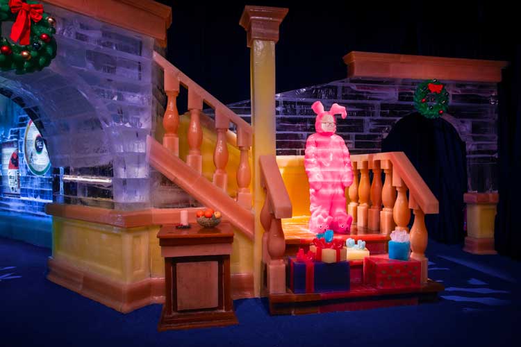 The dreaded pink bunny suit in The Christmas Story. Photo by Gaylord Rockies