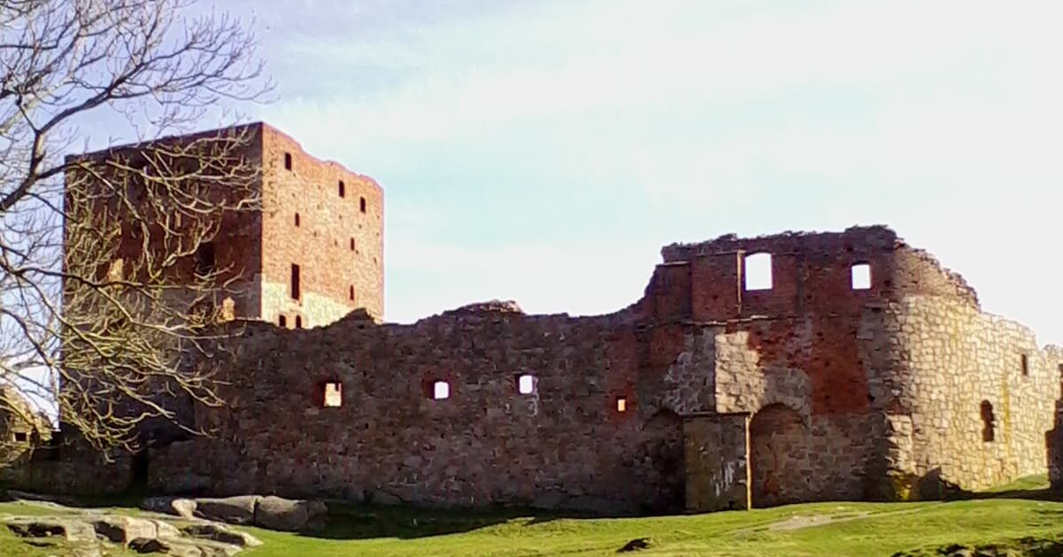 Hammershus Slot facade facing Baltic Sea in island of Bornholm. Oldest medieval castle in Scandinavia. Photo by Serge Olivera