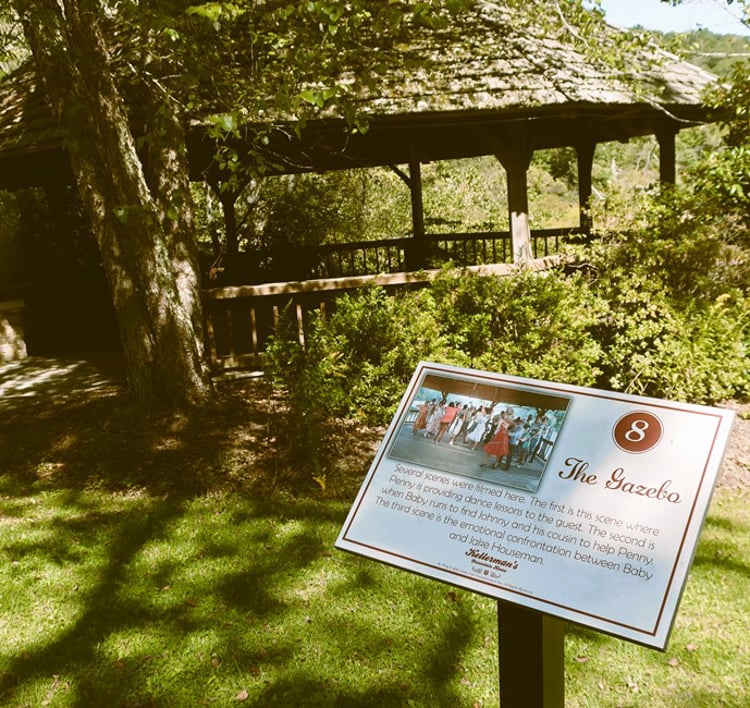 The sign identifying the Gazebo where Penny gave dance lessons