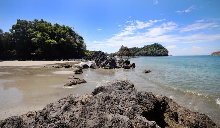 The clear, warm water along Playa Espadilla is a popular destination for people visiting Manuel Antonio. Photo by Pamela Roth