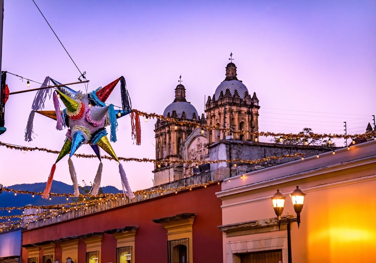Colorful Mexican Pinata Street in Oaxaca Mexico