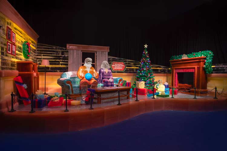 The family living room in The Christmas Story at ICE! at the Gaylord Rockies. Photo courtesy Gaylord Rockies