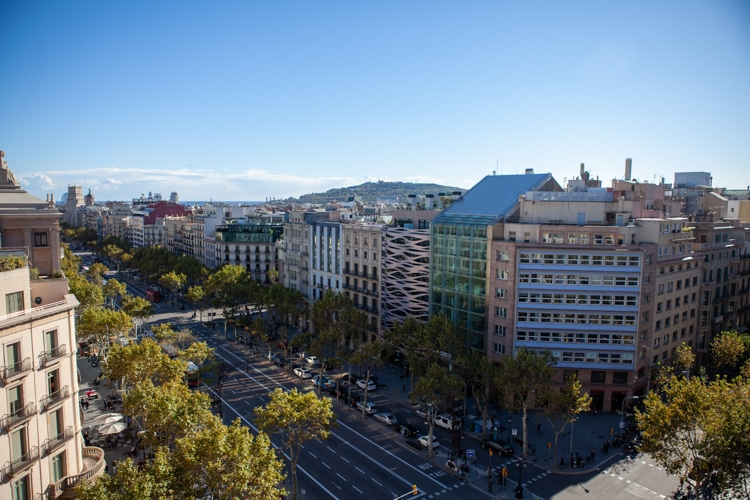 Passeig de-Gràcia in Barcelona, Spain