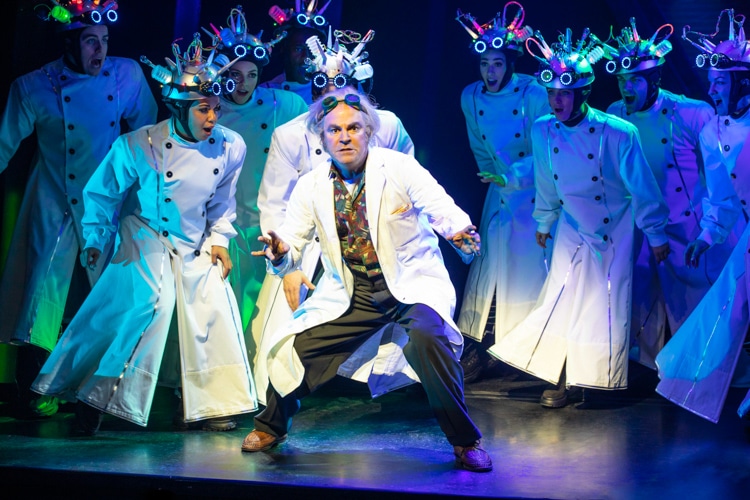 Broadway Shows: Roger Bart as Doc Brown in Back to the Future, credit Sean Ebsworth Barnes in London production