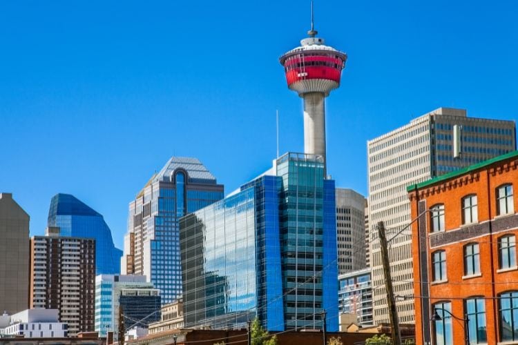 Calgary Tower rising above the city skyline