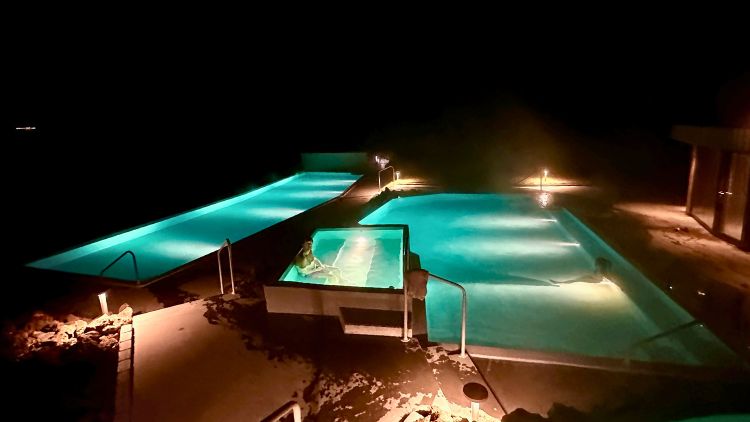 Lindin-Geothermal Pools by night. Photo by Isabella Miller
